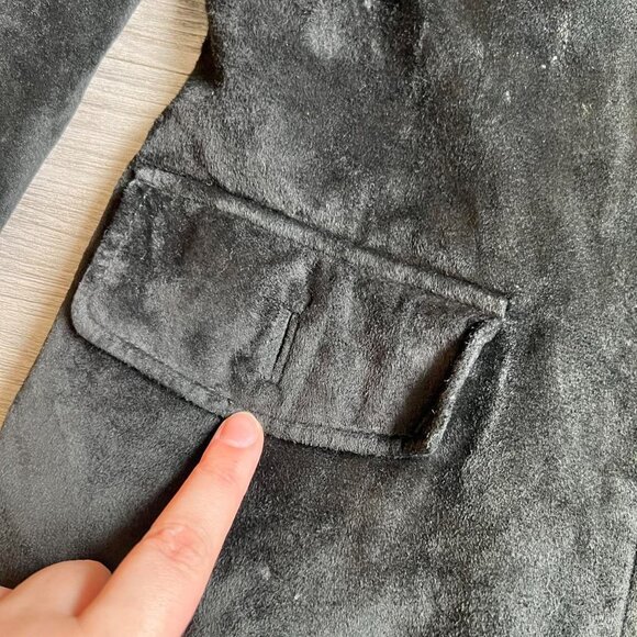 Vintage 90s BP Nordstrom Leather Suede Zip Up Collared Jacket Size S - Picture 6 of 6